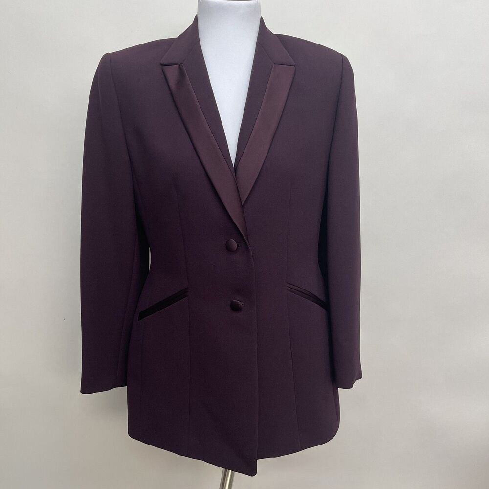Kasper Women's‎ Blazer 8 Petite Egg Plant Eggplant Purple